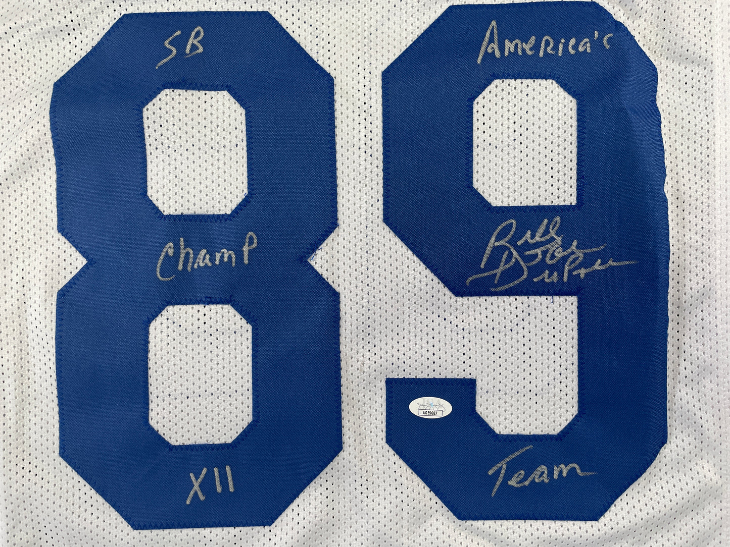 BILLY JOE DUPREE DALLAS COWBOYS SIGNED WHITE JERSEY w/INSCs XL JSA COA