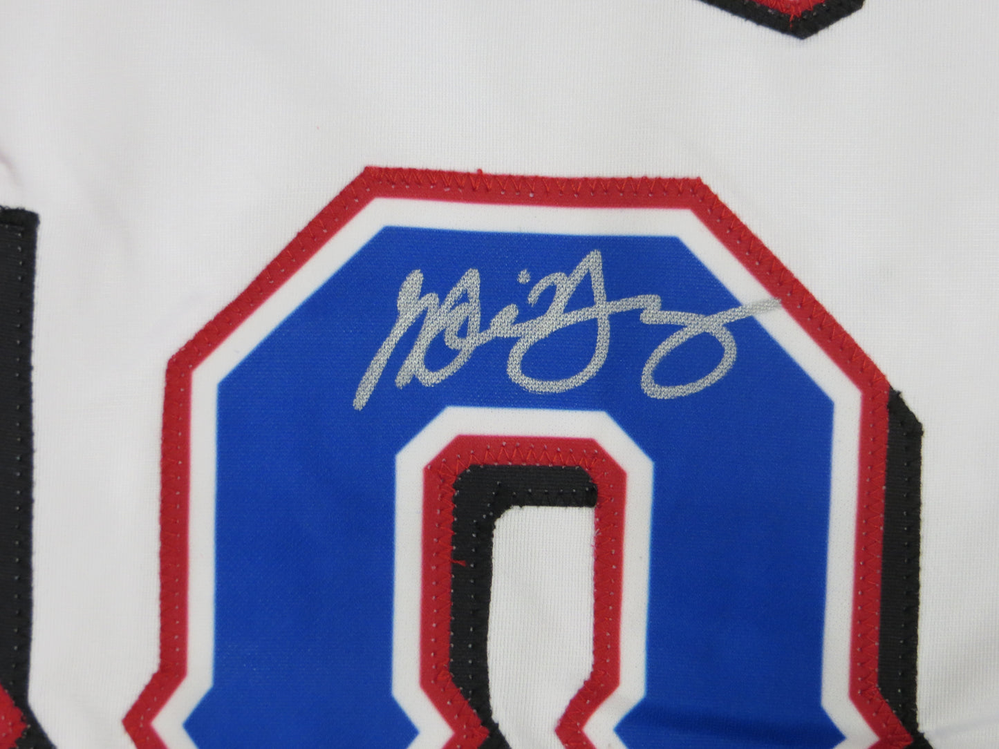 MICHAEL YOUNG TEXAS RANGERS SIGNED WHITE JERSEY size 3XL BAS COA