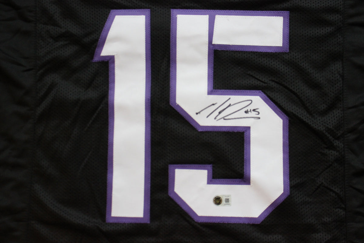 MAX DUGGAN TCU HORNED FROGS SIGNED Black JERSEY BAS