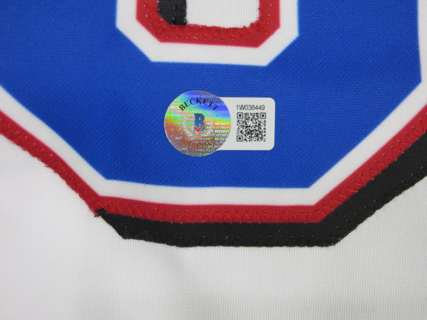 MICHAEL YOUNG TEXAS RANGERS SIGNED WHITE JERSEY size 3XL BAS COA