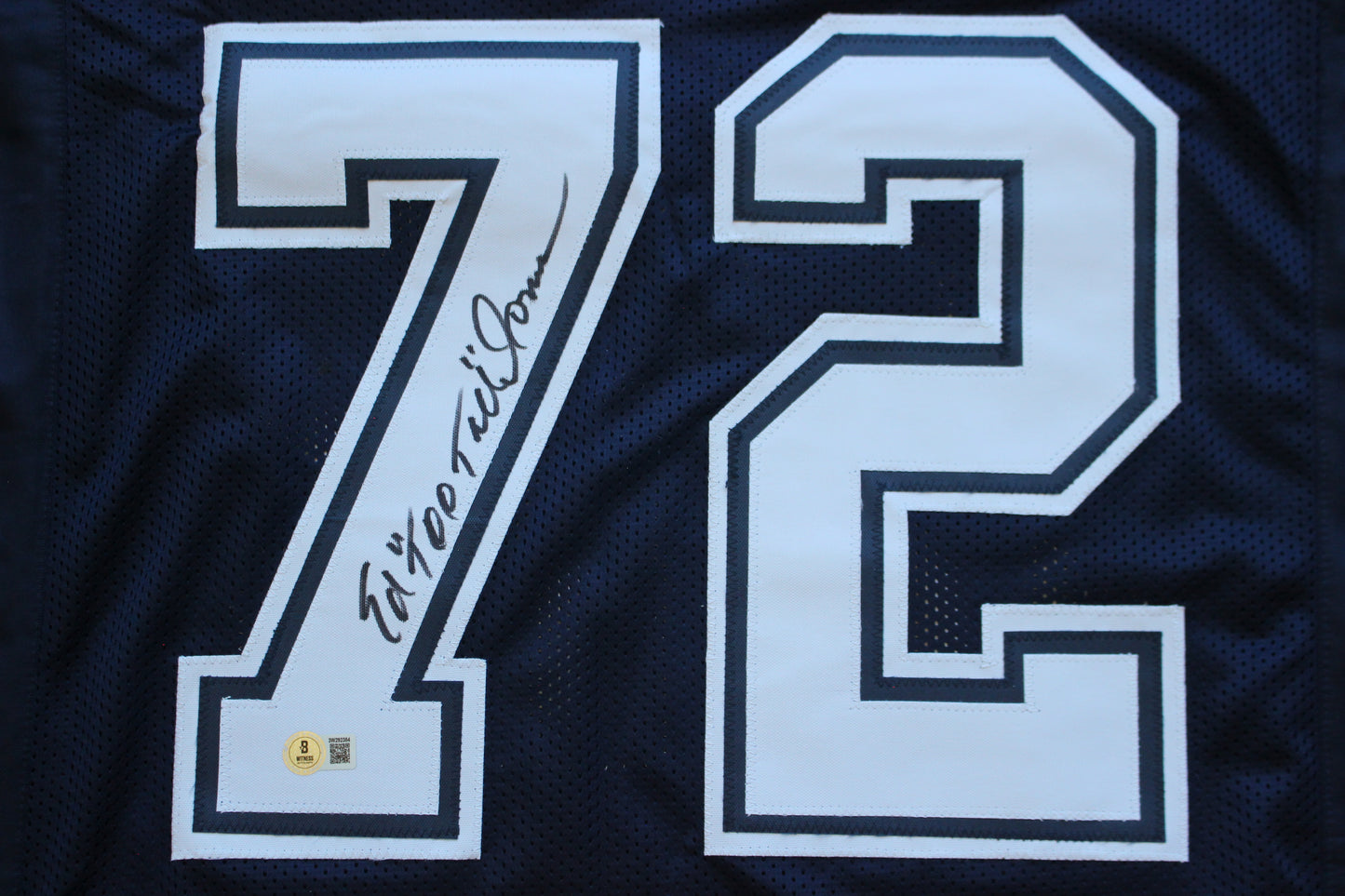 ED TOO TALL JONES DALLAS COWBOYS SIGNED ROAD JERSEY BAS COA