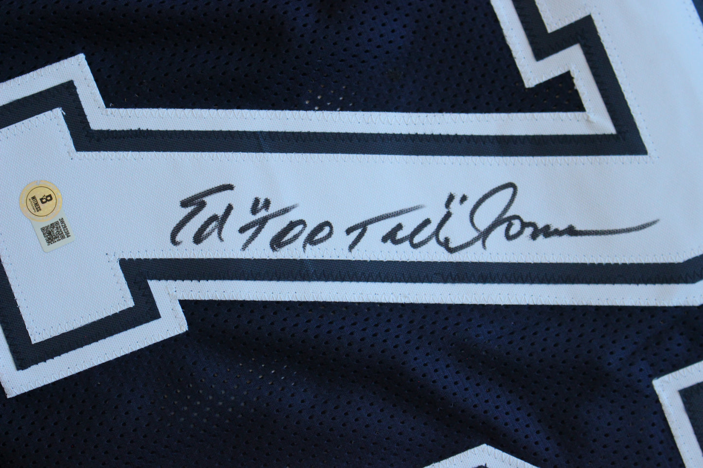 ED TOO TALL JONES DALLAS COWBOYS SIGNED ROAD JERSEY BAS COA