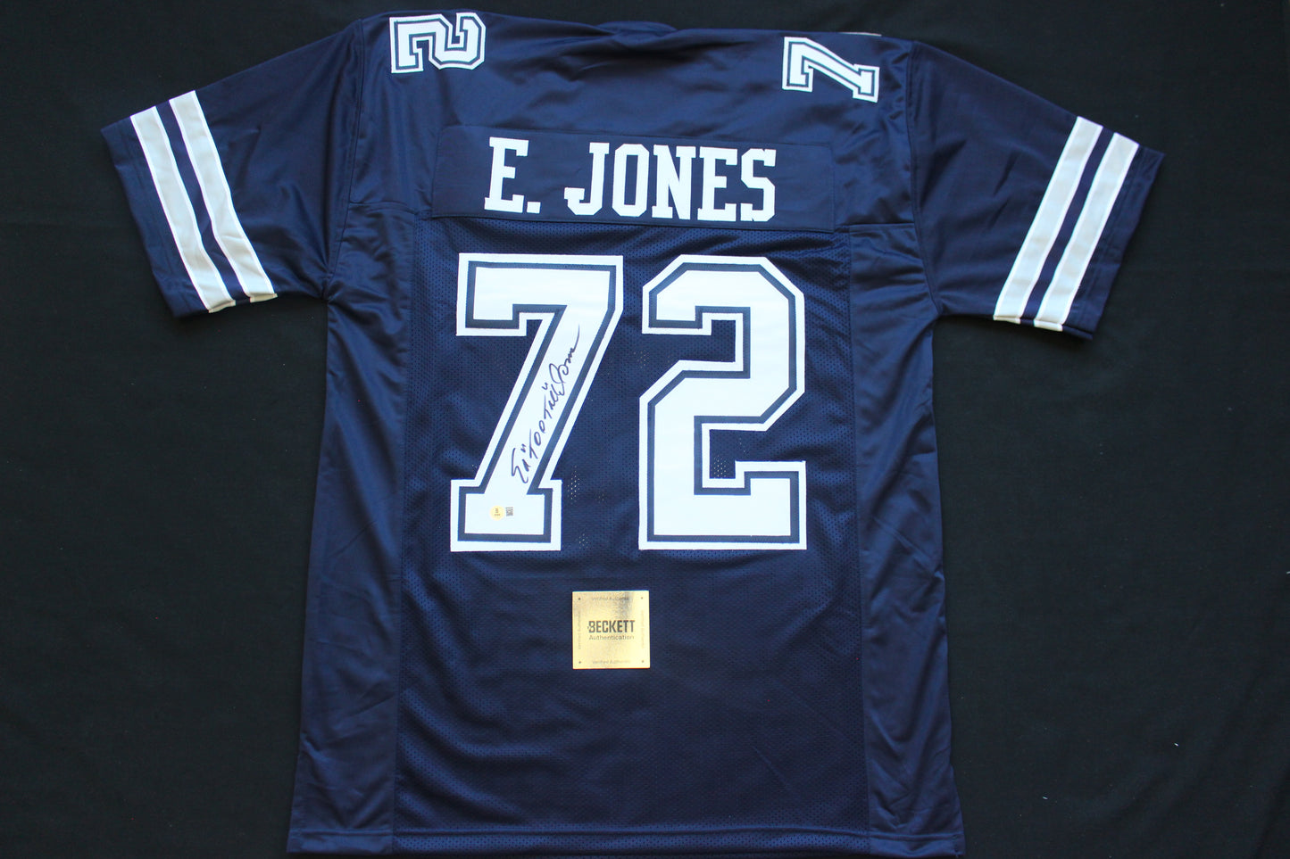ED TOO TALL JONES DALLAS COWBOYS SIGNED ROAD JERSEY BAS COA