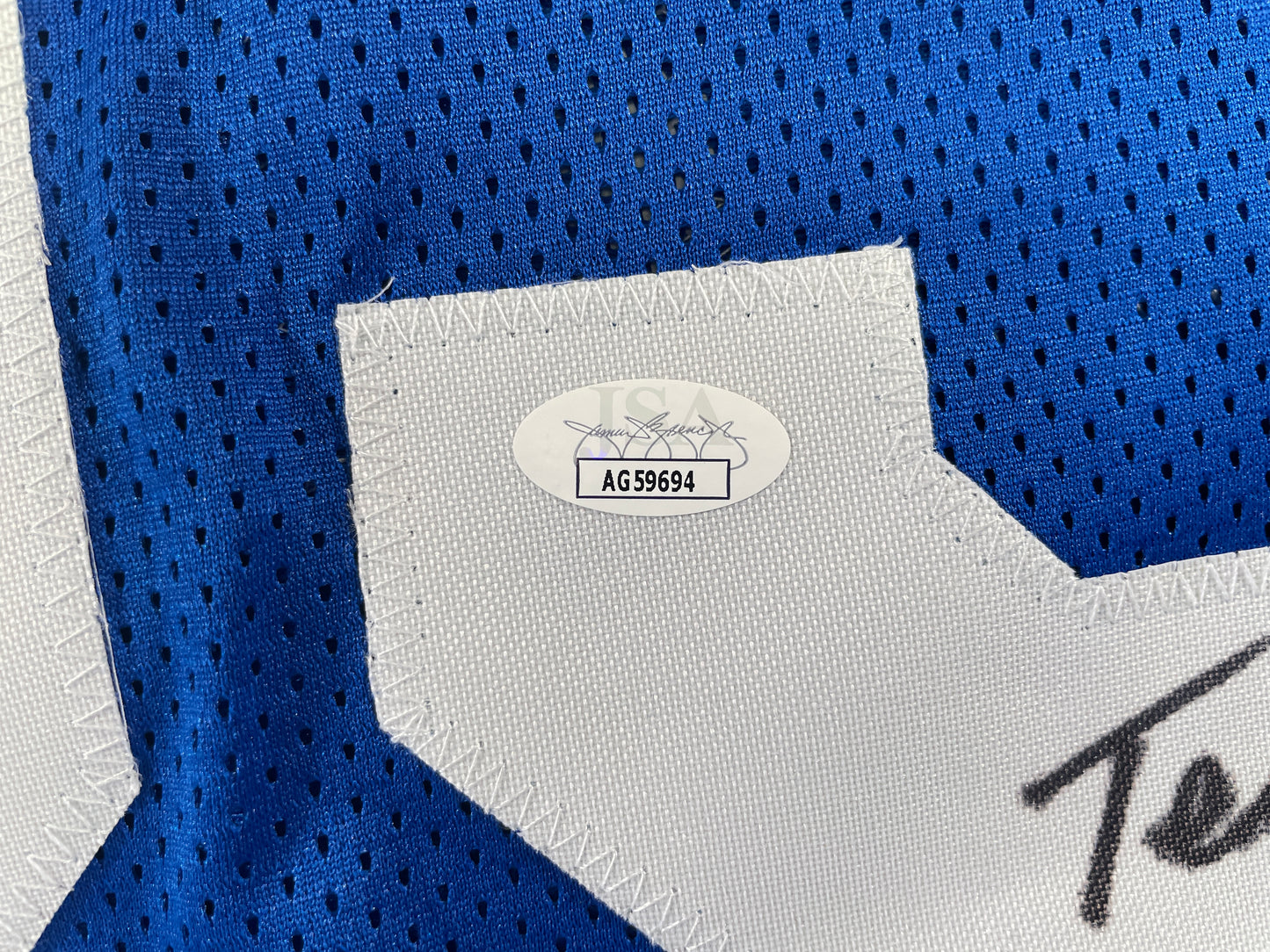 BILLY JOE DUPREE DALLAS COWBOYS SIGNED BLUE JERSEY w/INSCs XL JSA COA