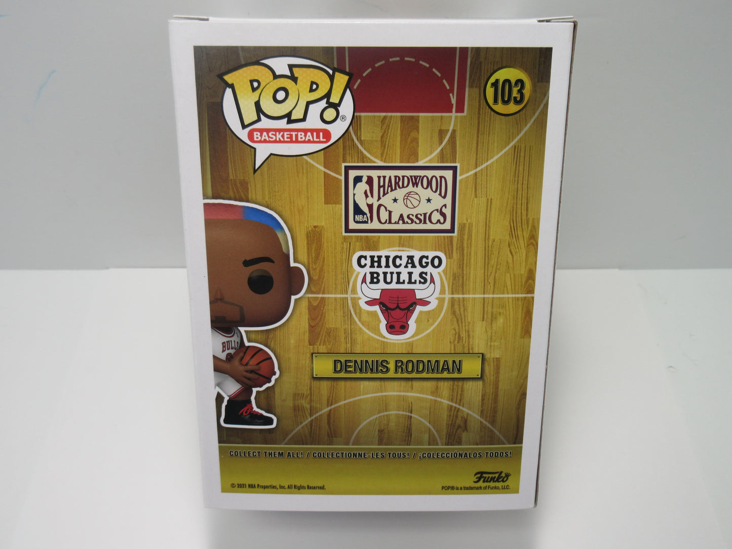 DENNIS RODMAN CHICAGO BULLS SIGNED MULTI COLORED HAIR FUNKO POP #103 BAS
