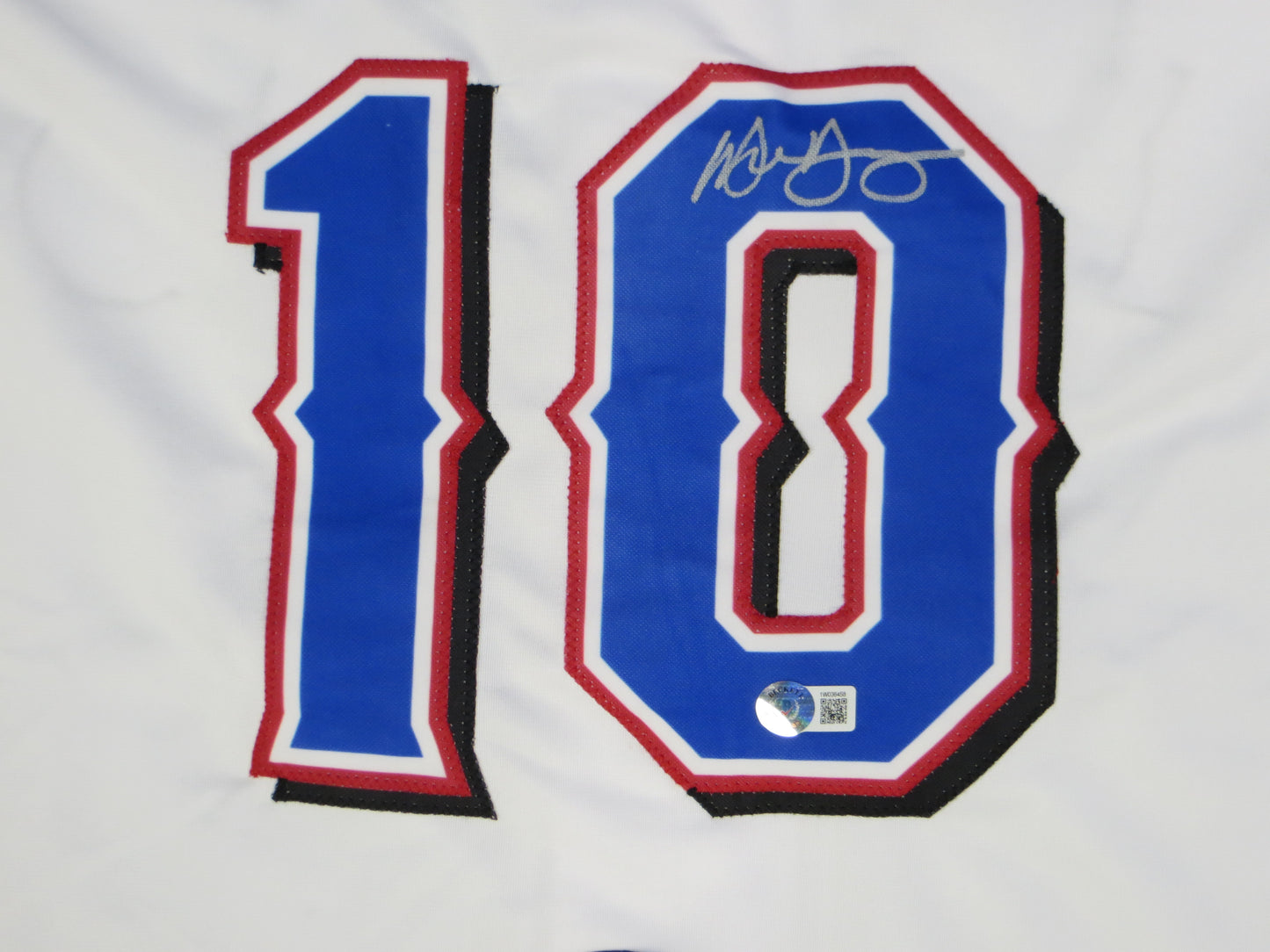 MICHAEL YOUNG TEXAS RANGERS SIGNED WHITE JERSEY size 2XL BAS COA