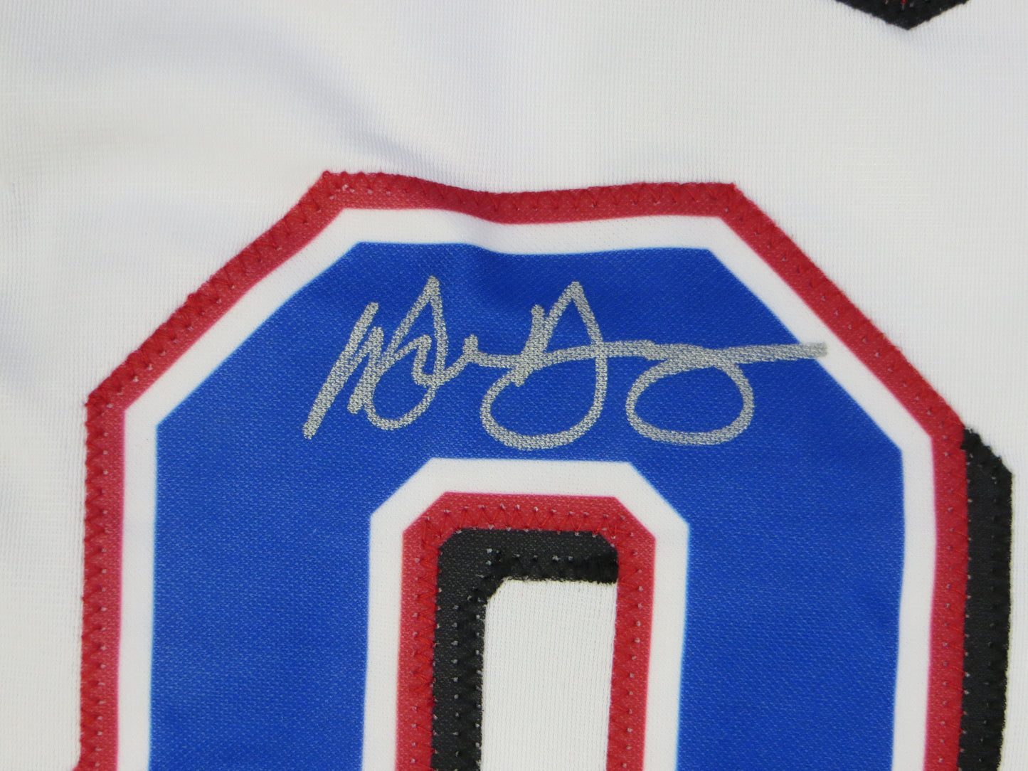 MICHAEL YOUNG TEXAS RANGERS SIGNED WHITE JERSEY size 2XL BAS COA