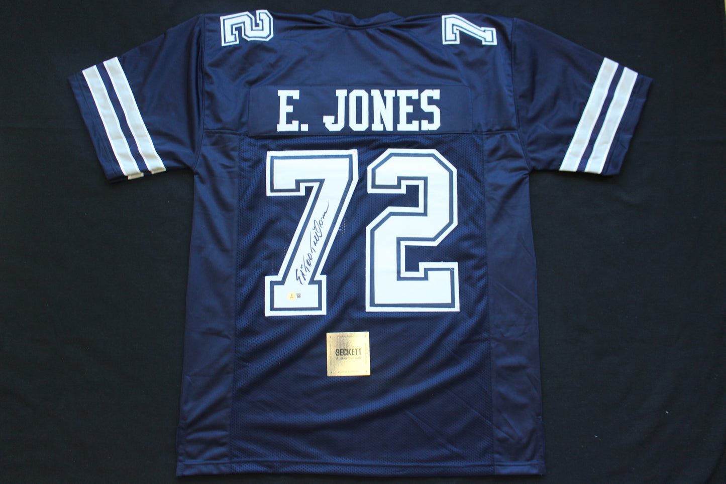 ED TOO TALL JONES DALLAS COWBOYS SIGNED ROAD JERSEY BAS COA