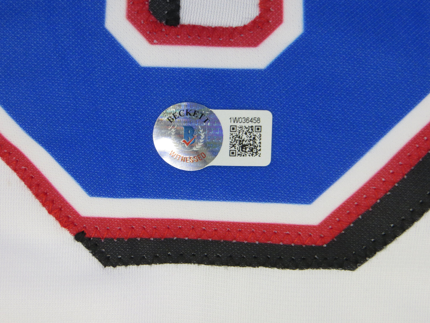 MICHAEL YOUNG TEXAS RANGERS SIGNED WHITE JERSEY size 2XL BAS COA