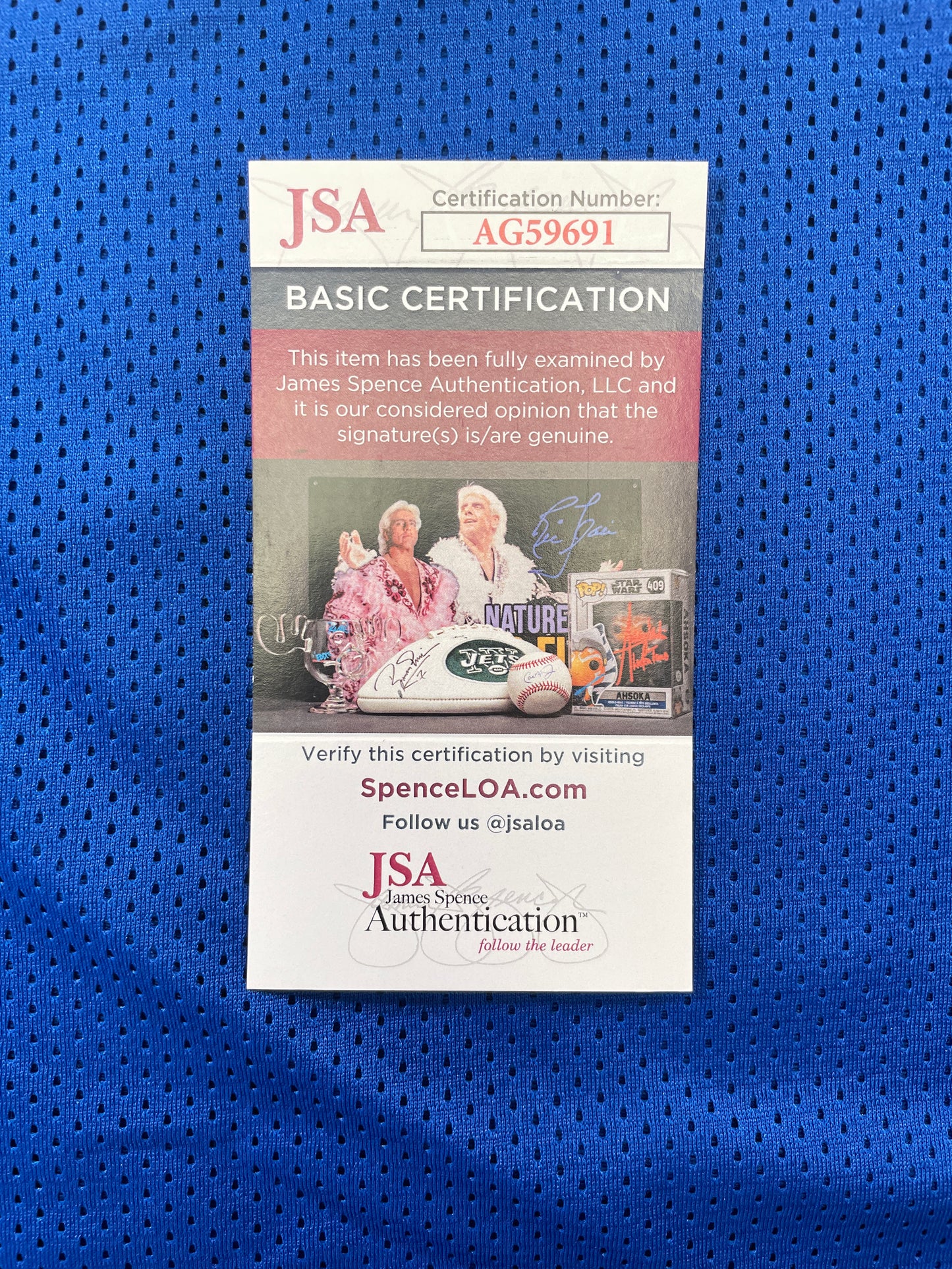 BILLY JOE DUPREE DALLAS COWBOYS SIGNED BLUE JERSEY w/INSCs XL JSA COA