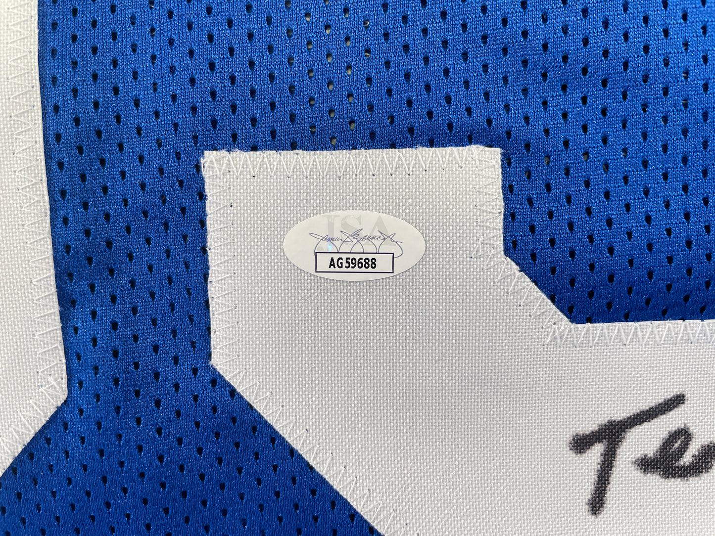 BILLY JOE DUPREE DALLAS COWBOYS SIGNED BLUE JERSEY w/INSCs XL JSA COA