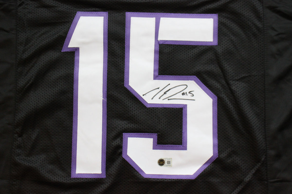 MAX DUGGAN TCU HORNED FROGS SIGNED Black JERSEY BAS