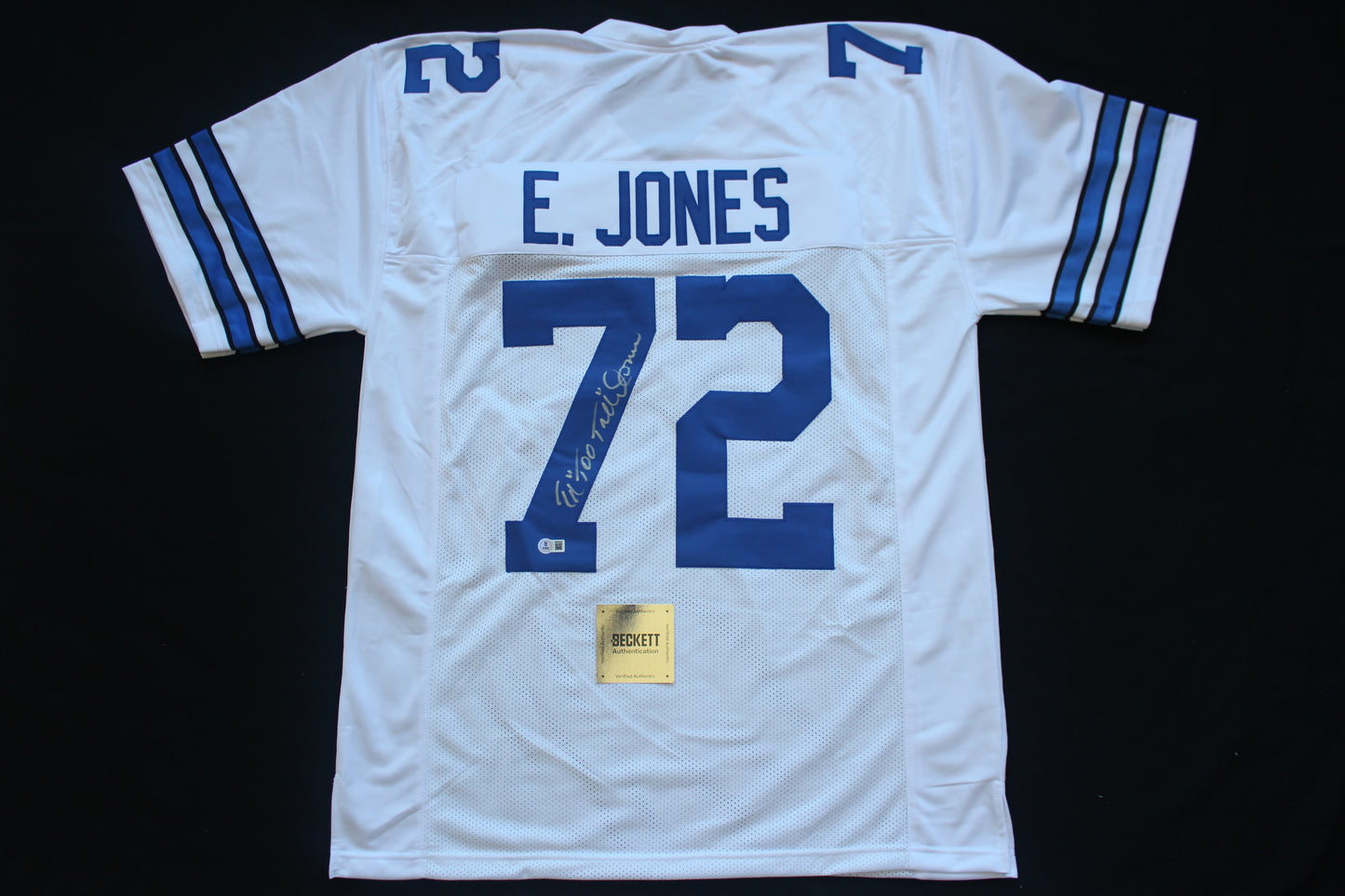 ED TOO TALL JONES DALLAS COWBOYS SIGNED HOME JERSEY BAS COA