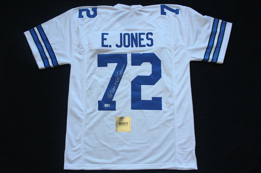 ED TOO TALL JONES DALLAS COWBOYS SIGNED HOME JERSEY BAS COA