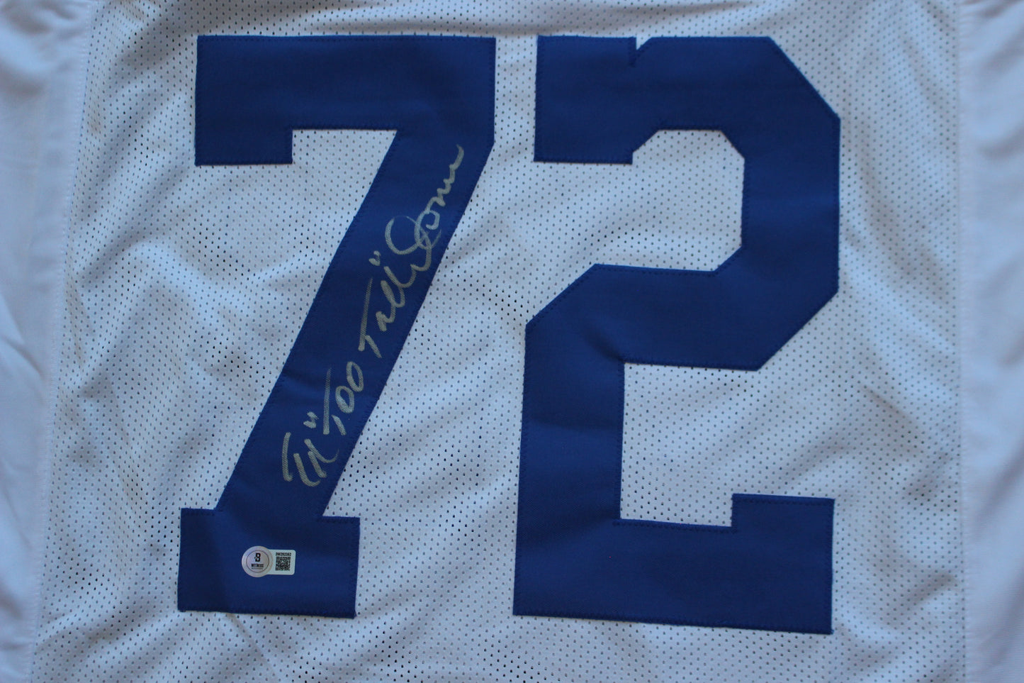 ED TOO TALL JONES DALLAS COWBOYS SIGNED HOME JERSEY BAS COA