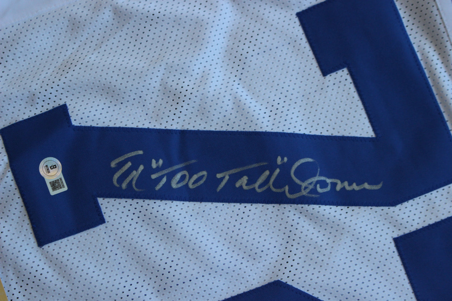 ED TOO TALL JONES DALLAS COWBOYS SIGNED HOME JERSEY BAS COA