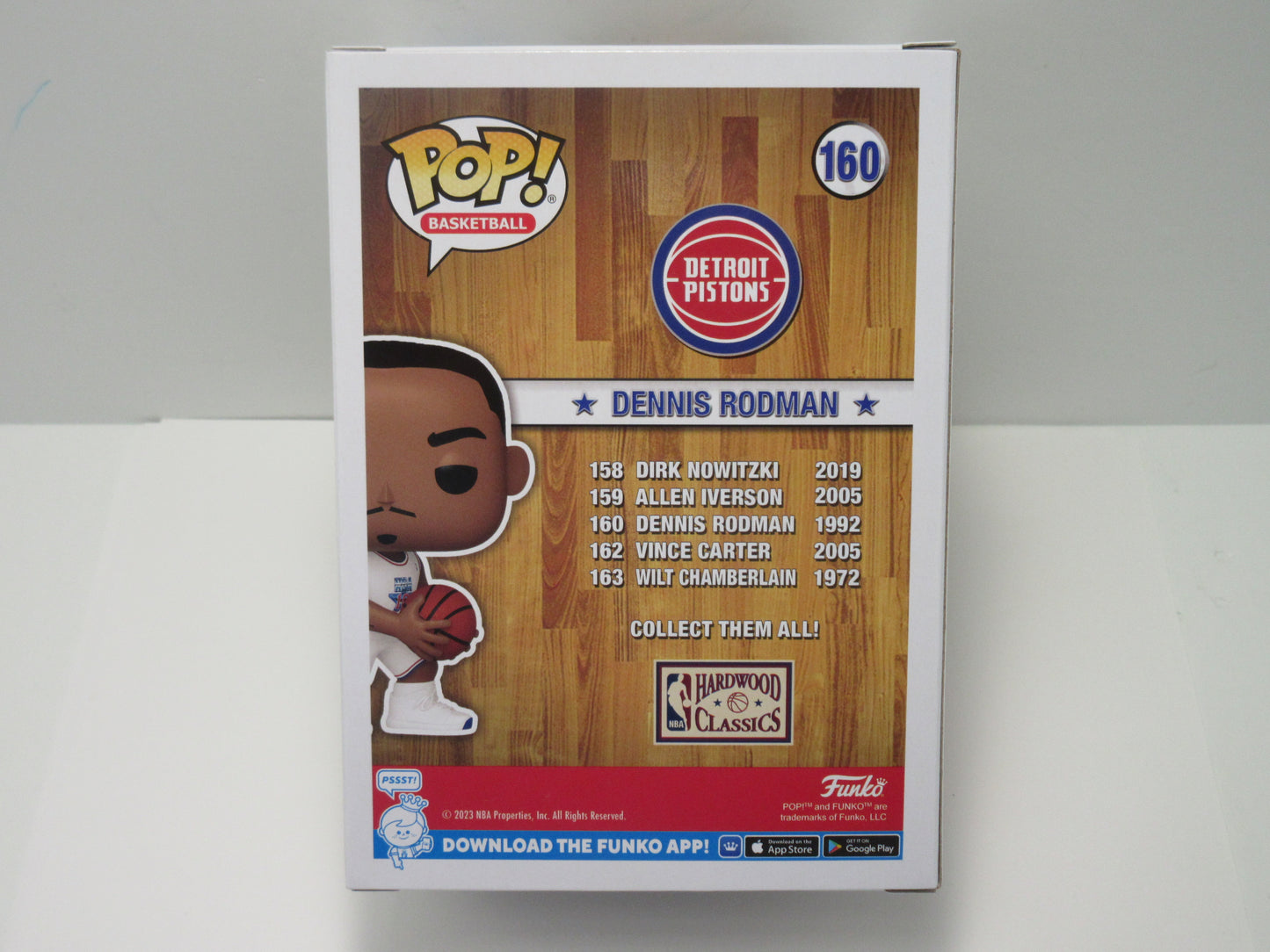 DENNIS RODMAN CHICAGO BULLS SIGNED BLACK HAIR FUNKO POP #160 BAS