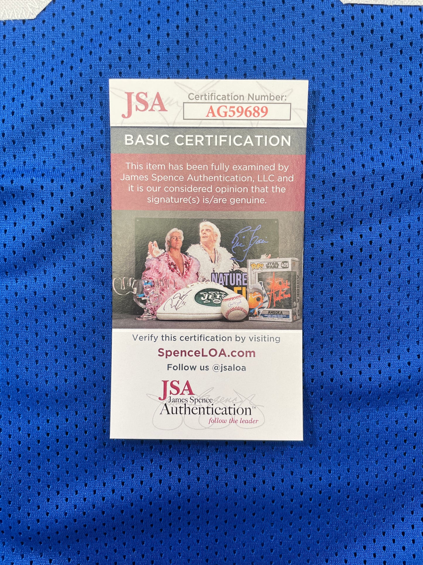 BILLY JOE DUPREE DALLAS COWBOYS SIGNED BLUE JERSEY w/INSCs XL JSA COA