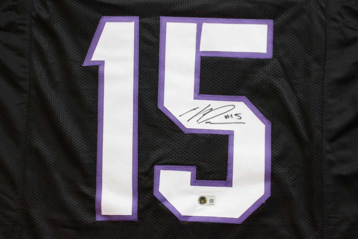 MAX DUGGAN TCU HORNED FROGS SIGNED Black JERSEY BAS