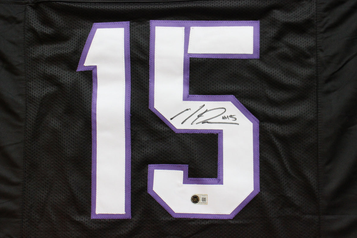 MAX DUGGAN TCU HORNED FROGS SIGNED Black JERSEY BAS