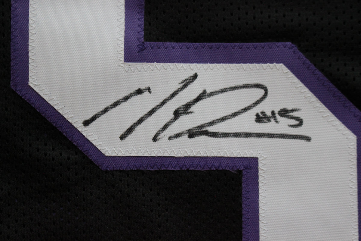 MAX DUGGAN TCU HORNED FROGS SIGNED Black JERSEY BAS