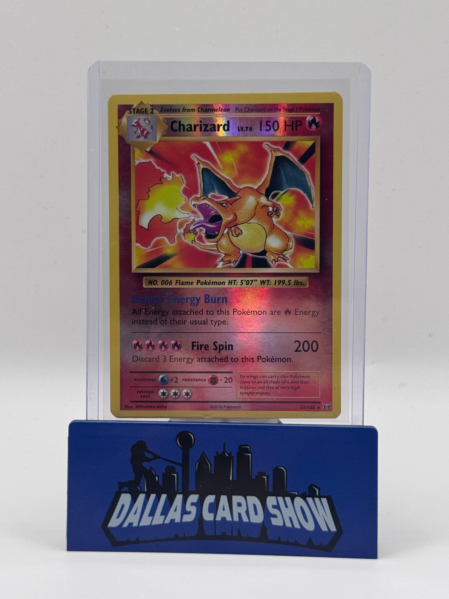 2016 Pokemon - Charizard (Rev. Holo) - 11/108 XY Evolutions MP