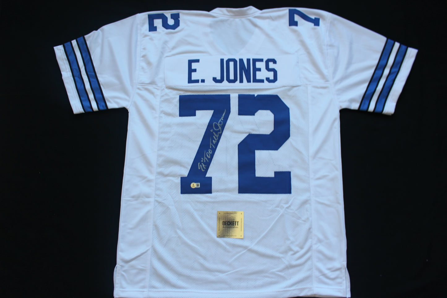ED TOO TALL JONES DALLAS COWBOYS SIGNED HOME JERSEY BAS COA