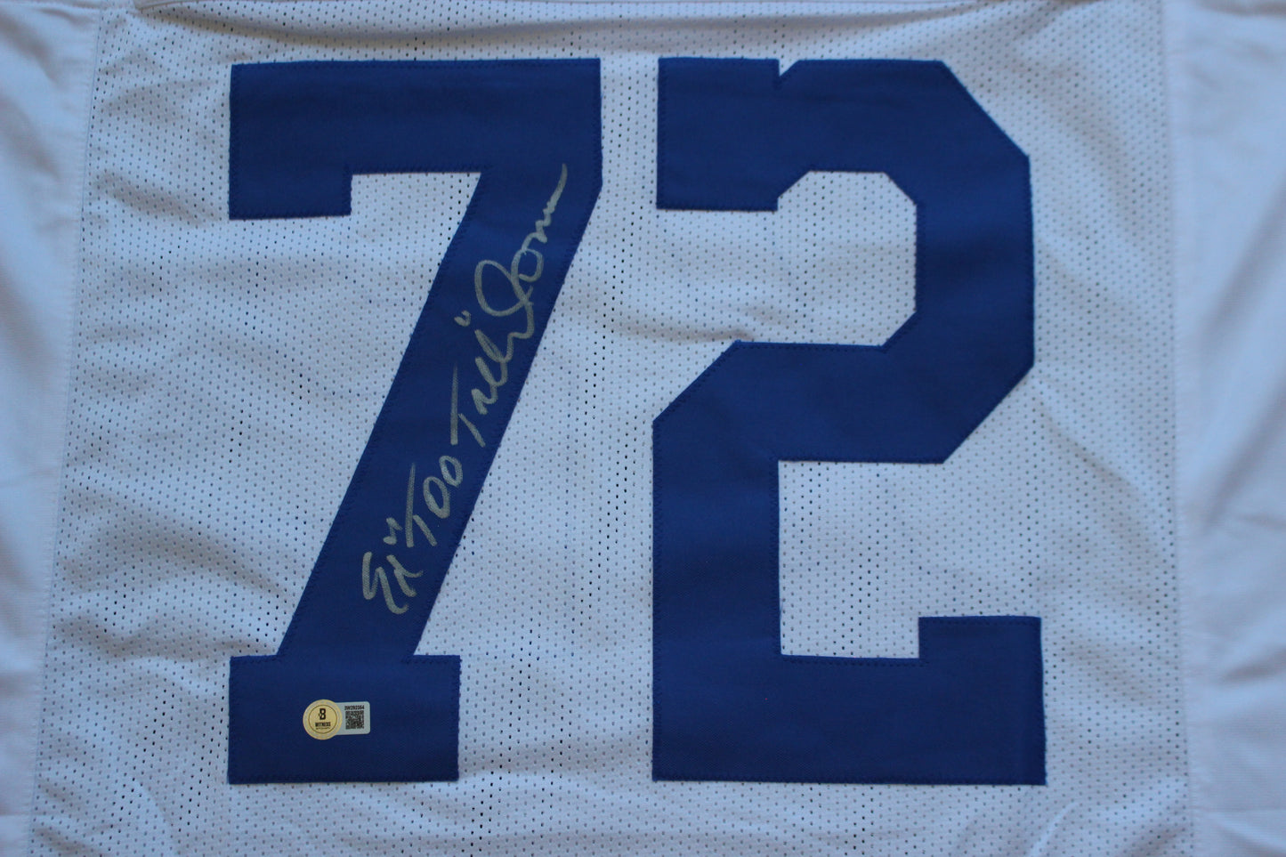 ED TOO TALL JONES DALLAS COWBOYS SIGNED HOME JERSEY BAS COA