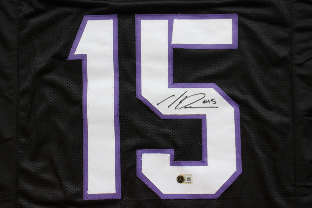MAX DUGGAN TCU HORNED FROGS SIGNED Black JERSEY BAS