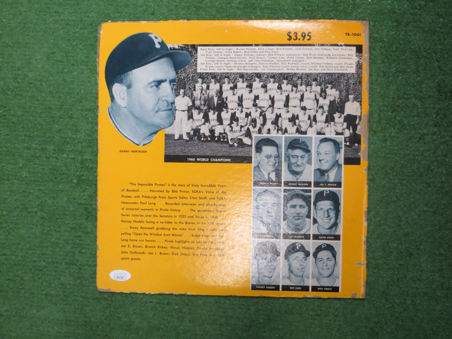 BILL MAZEROSKI SIGNED The Impossible Pirates Album Record PITTSBURGH JSA COA