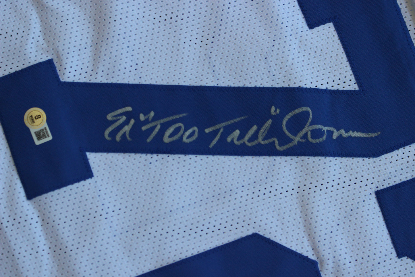 ED TOO TALL JONES DALLAS COWBOYS SIGNED HOME JERSEY BAS COA
