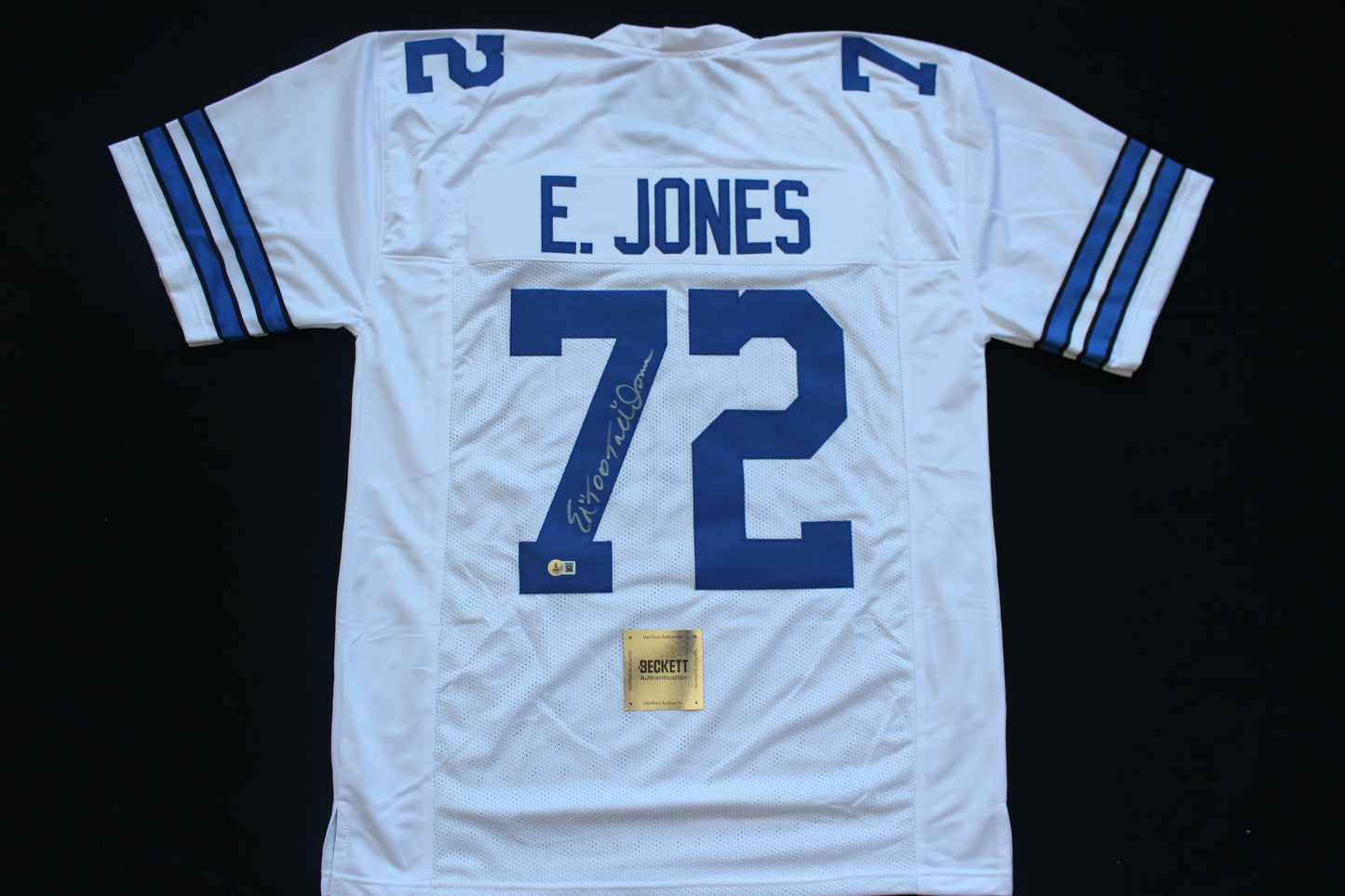 ED TOO TALL JONES DALLAS COWBOYS SIGNED HOME JERSEY BAS COA