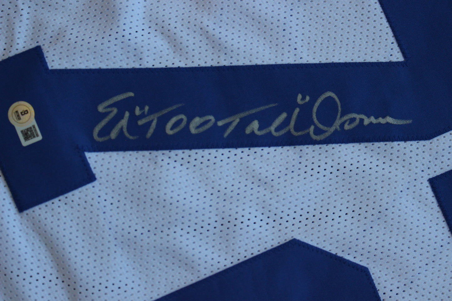 ED TOO TALL JONES DALLAS COWBOYS SIGNED HOME JERSEY BAS COA