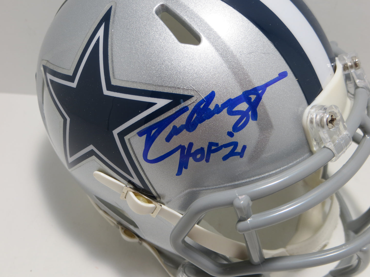 DREW PEARSON DALLAS COWBOYS SIGNED Riddell MINI HELMET w/HOF 21 BAS COA