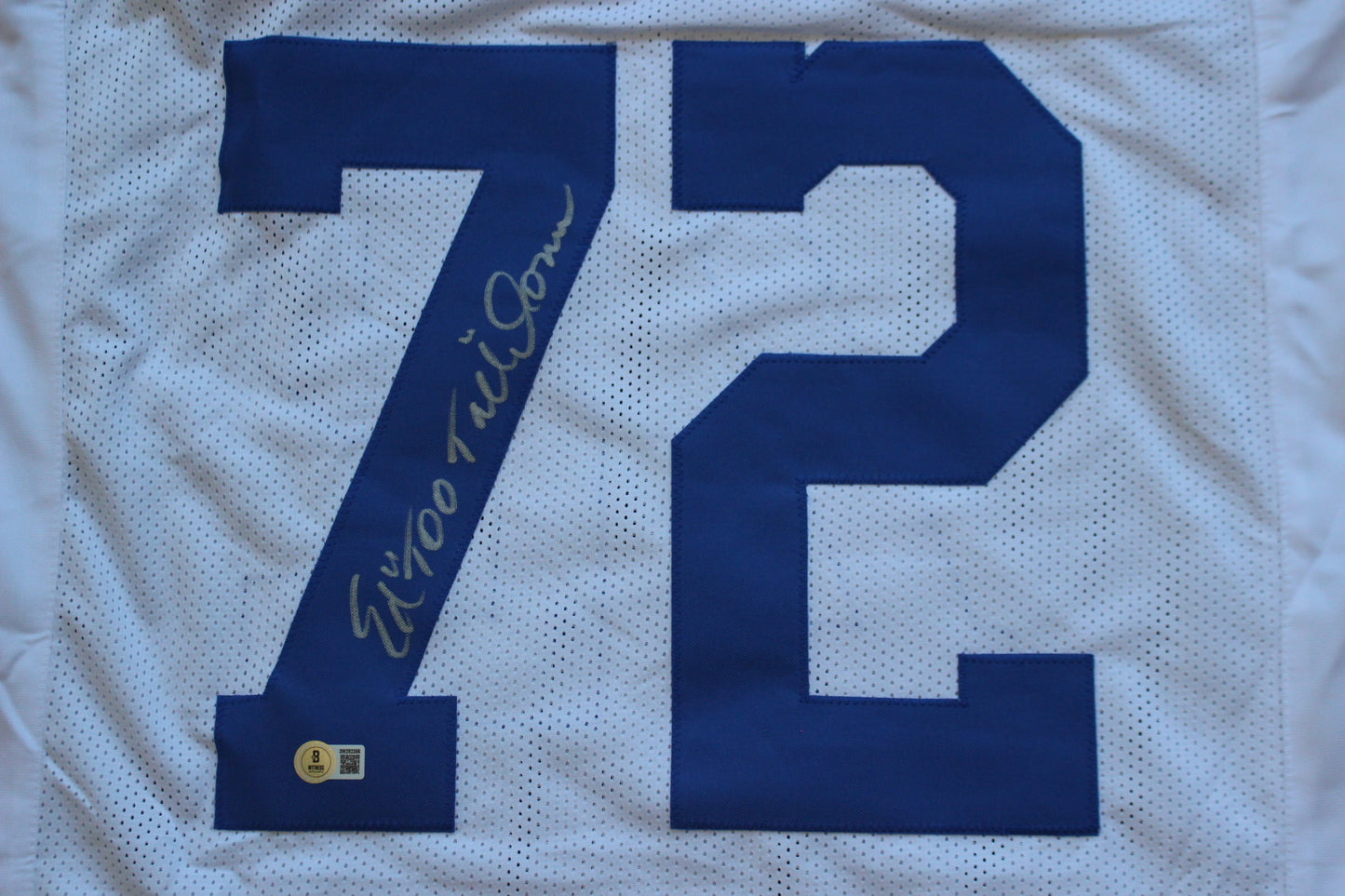 ED TOO TALL JONES DALLAS COWBOYS SIGNED HOME JERSEY BAS COA