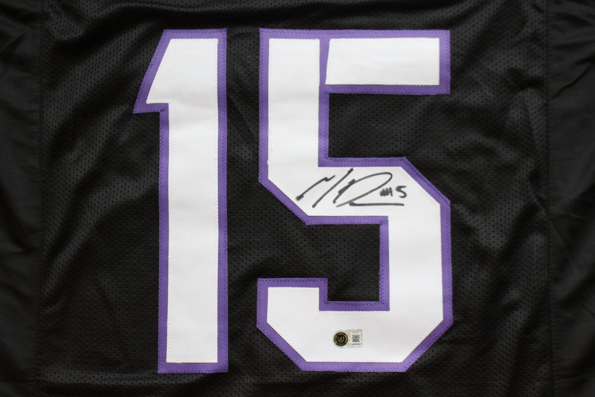 MAX DUGGAN TCU HORNED FROGS SIGNED Black JERSEY BAS