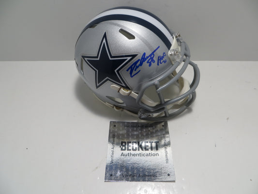DREW PEARSON DALLAS COWBOYS SIGNED Riddell MINI HELMET w/HOF 21 BAS COA