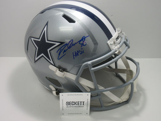 DREW PEARSON DALLAS COWBOYS SIGNED Riddell FULL SIZE Helmet w/HOF BAS COA