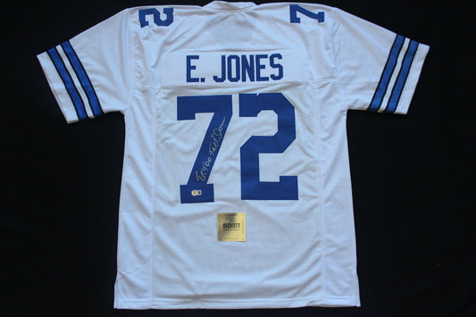 ED TOO TALL JONES DALLAS COWBOYS SIGNED HOME JERSEY BAS COA