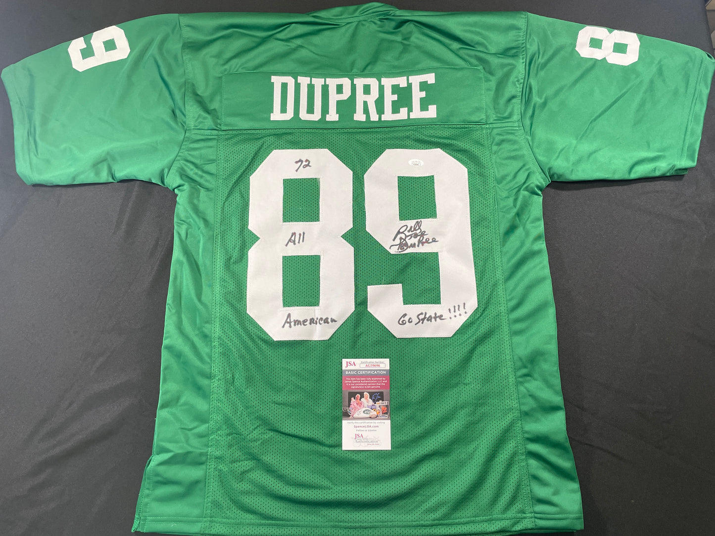 BILLY JOE DUPREE MICHIGAN STATE SPARTANS SIGNED JERSEY w/INSCs XL JSA COA