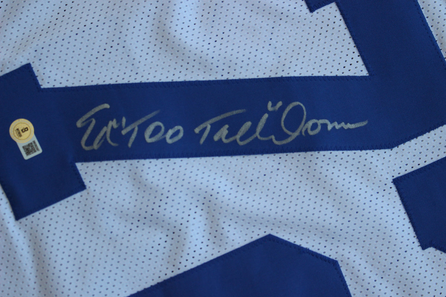 ED TOO TALL JONES DALLAS COWBOYS SIGNED HOME JERSEY BAS COA