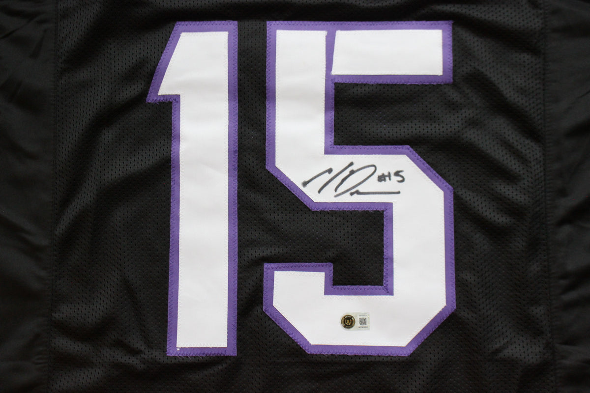 MAX DUGGAN TCU HORNED FROGS SIGNED Black JERSEY BAS