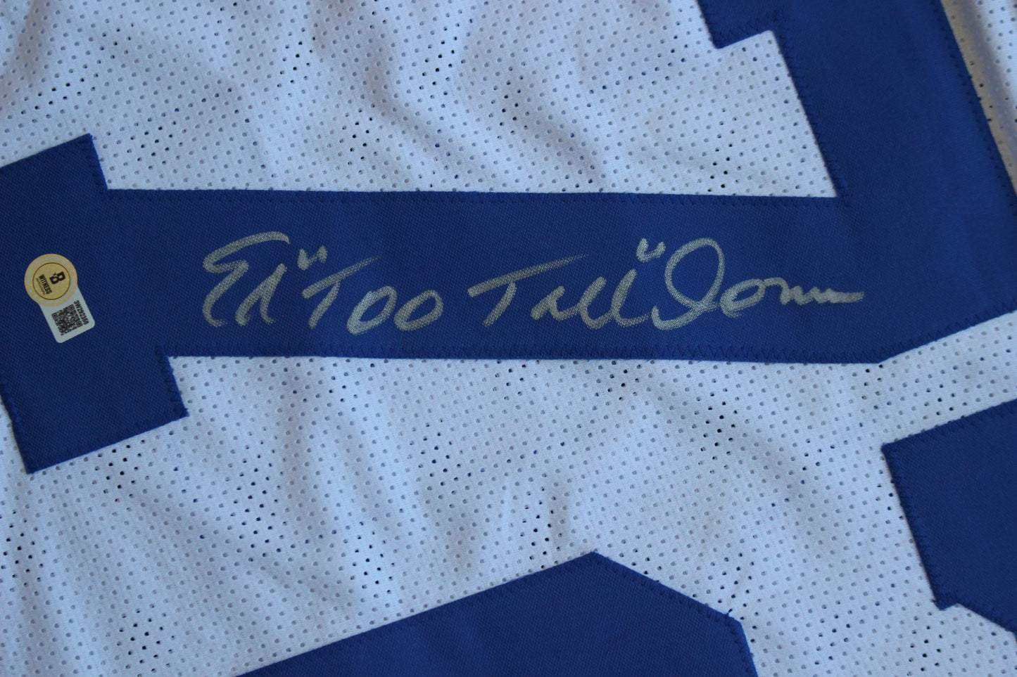 ED TOO TALL JONES DALLAS COWBOYS SIGNED HOME JERSEY BAS COA