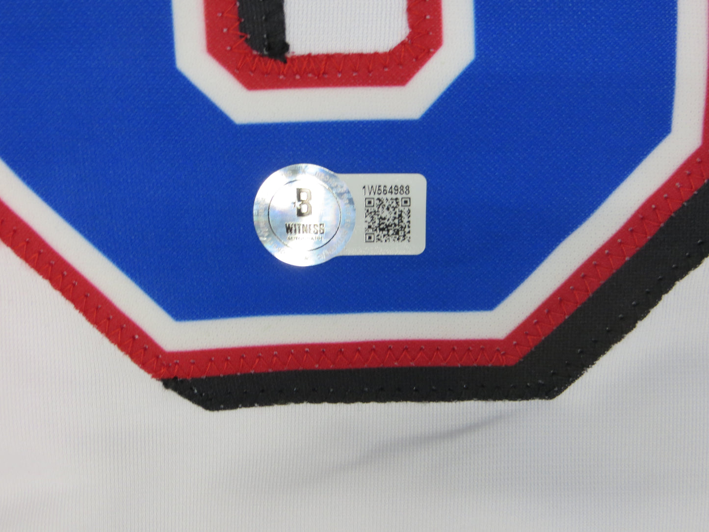 MICHAEL YOUNG TEXAS RANGERS SIGNED WHITE JERSEY size L BAS COA