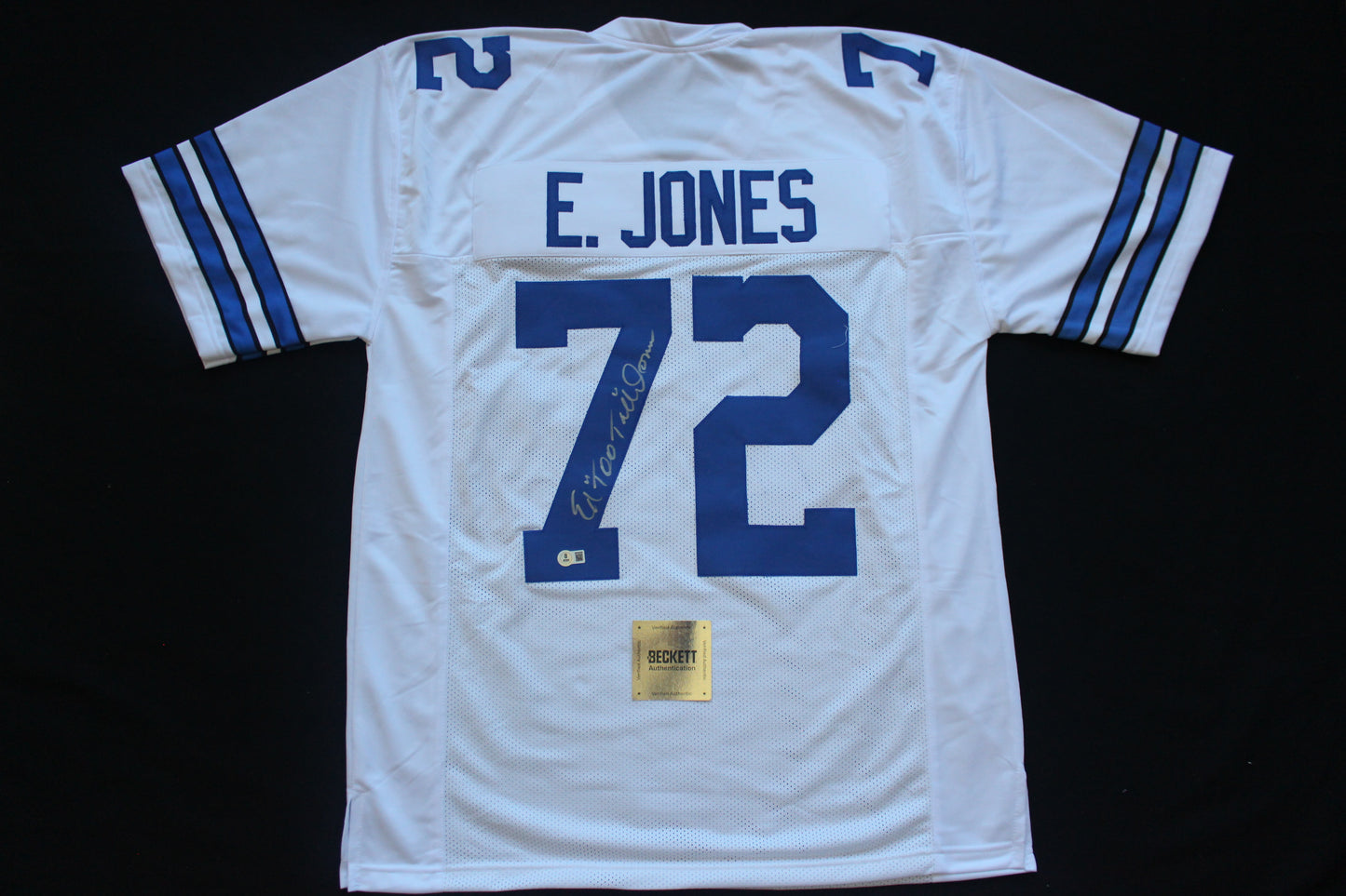 ED TOO TALL JONES DALLAS COWBOYS SIGNED HOME JERSEY BAS COA