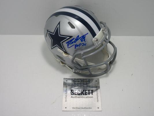 DREW PEARSON DALLAS COWBOYS SIGNED Riddell MINI HELMET w/HOF 21 BAS COA