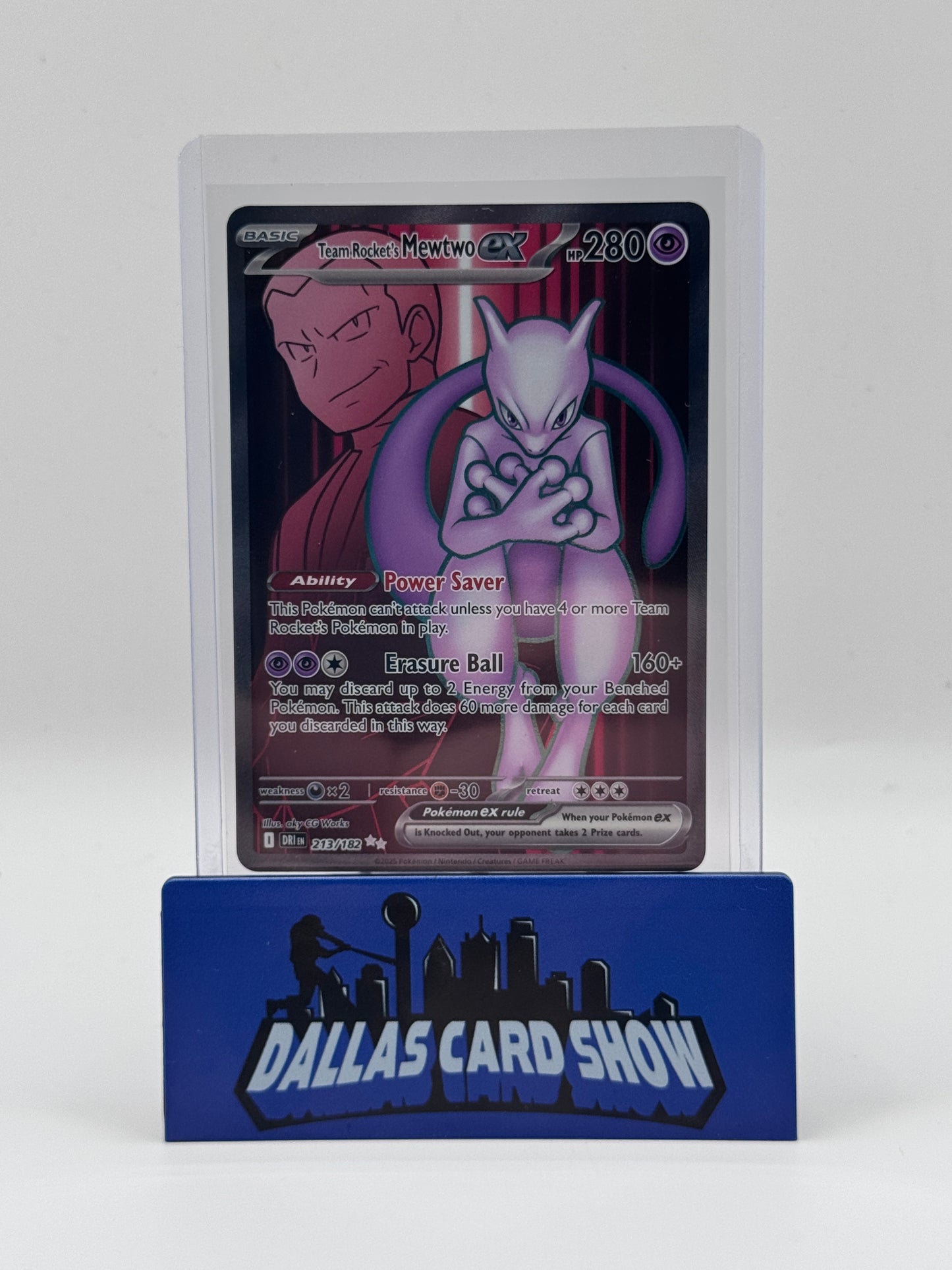 2025 Pokemon - Team Rocket's Mewtwo ex (Full Art) - 213/182 Destined Rivals NM