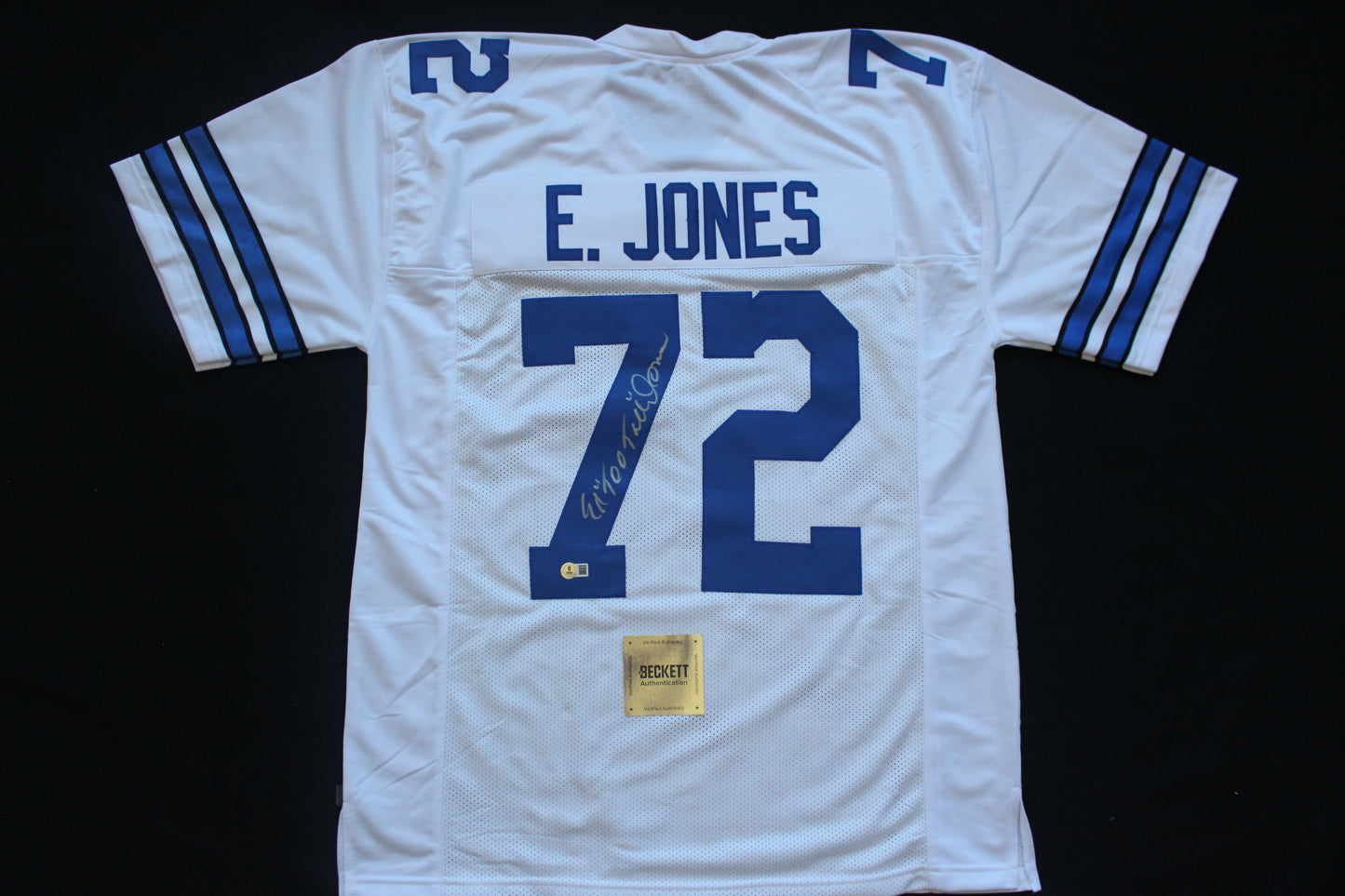ED TOO TALL JONES DALLAS COWBOYS SIGNED HOME JERSEY BAS COA