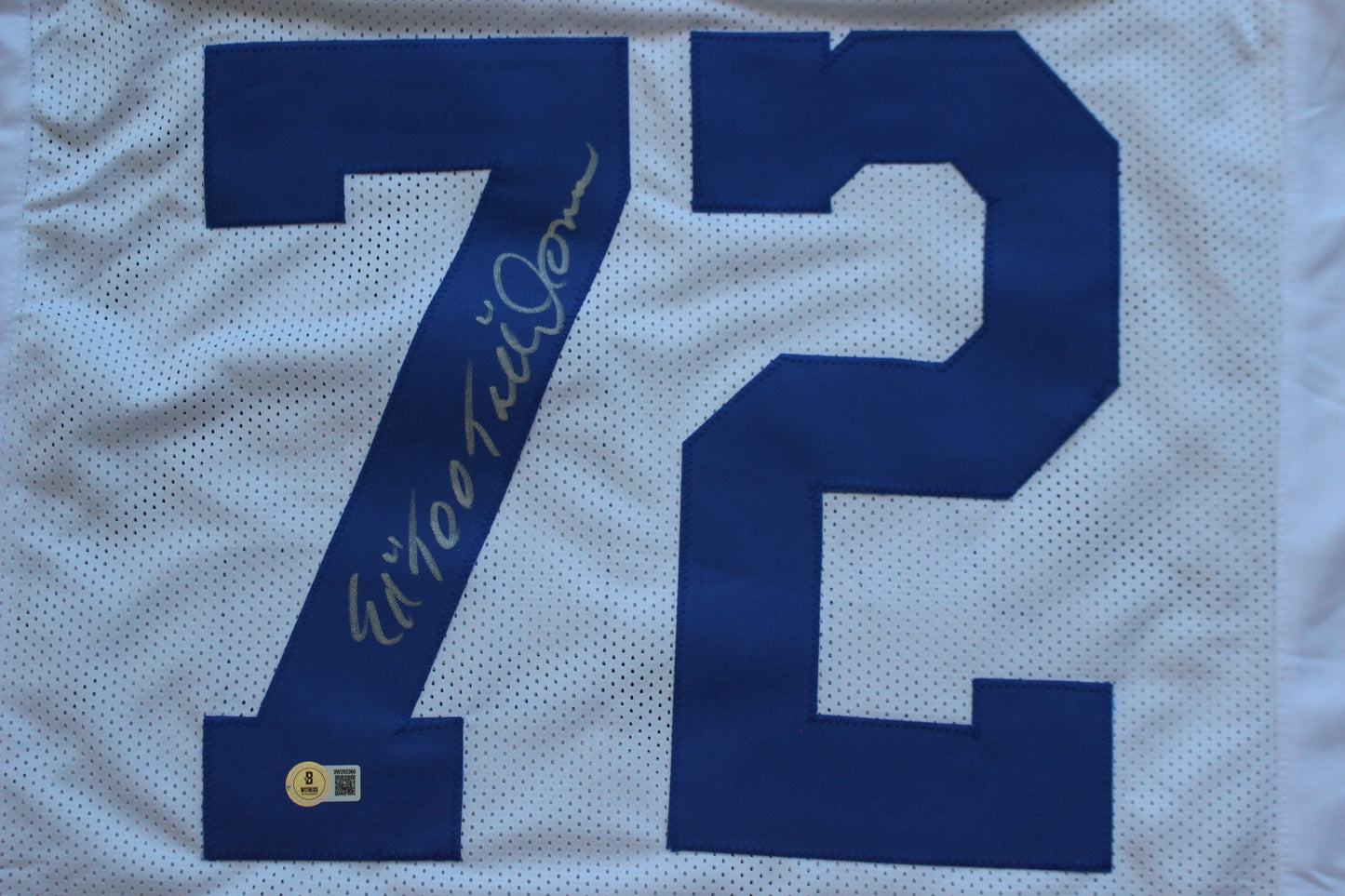 ED TOO TALL JONES DALLAS COWBOYS SIGNED HOME JERSEY BAS COA