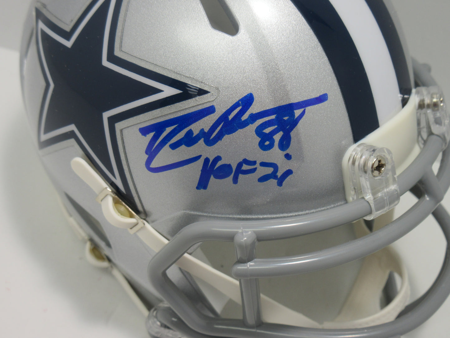 DREW PEARSON DALLAS COWBOYS SIGNED Riddell MINI HELMET w/HOF 21 BAS COA